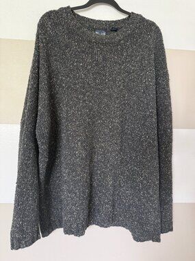 Vintage Structure Gray Wool Silk Crewneck Sweater Mens XL
